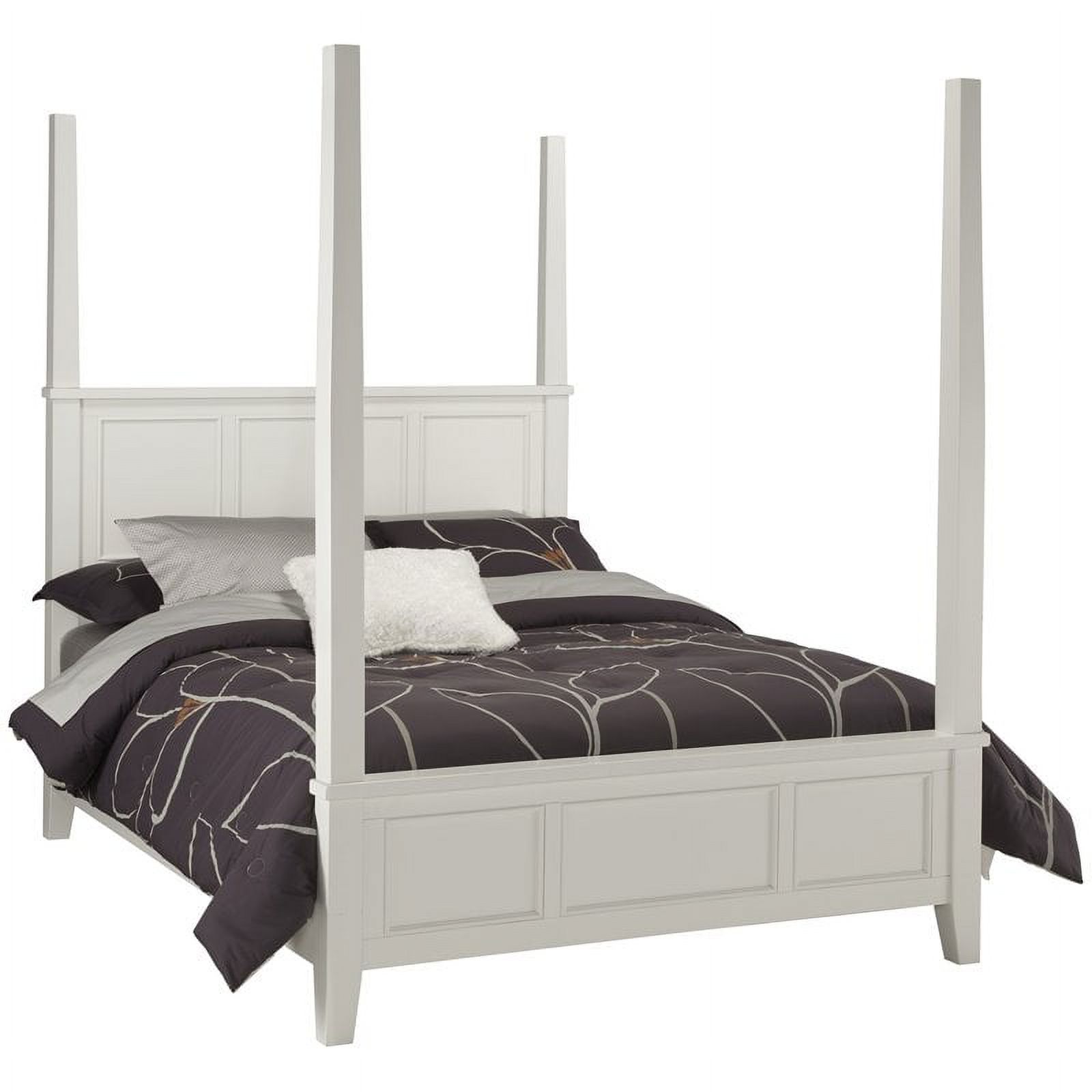 Pemberly Row Contemporary Queen Wooden Poster Bed in White - image 1 of 2