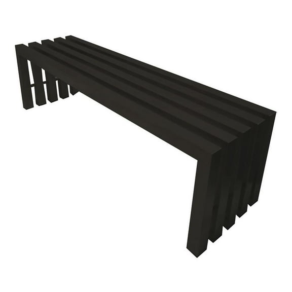 Pemberley Row Steel Black Bench Rectangular 58" Unassembled