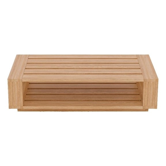 Pemberly Row Contemporary Rectangular Teak Outdoor Coffee Table