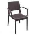 thumbnail image 1 of Pemberly Row Contemporary Resin Patio Dining Arm Chair in Brown, 1 of 11
