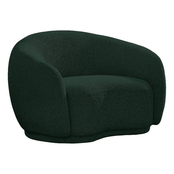 Pemberly Row Contemporary Rich Green Finish Boucle Fabric Chair