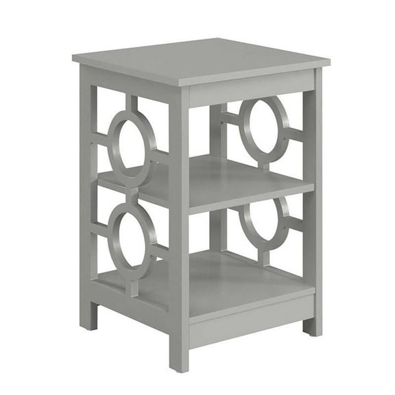 Pemberly Row Contemporary Ring End Table in Gray Wood Finish
