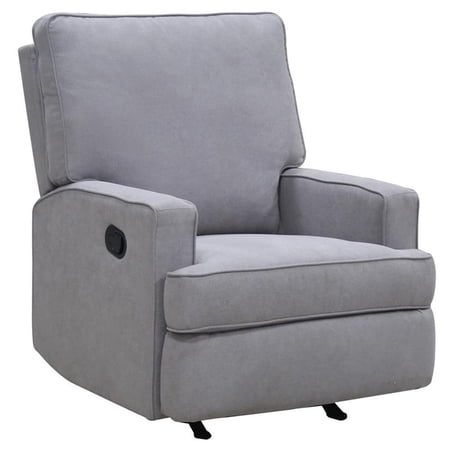 Pemberly Row Contemporary Rocker Recliner Chair in Gray