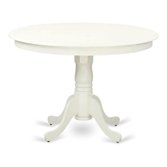 Pemberley Row Wood Linen White Dining Table Round Durable 42" Unassembled