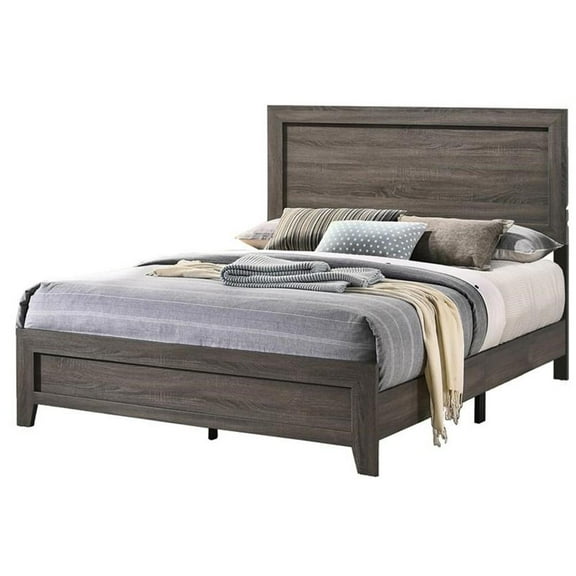 Pemberly Row Contemporary Rustic Full Sized Bed in Gray Wood