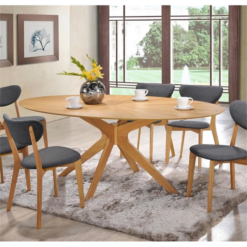 Pemberly Row Contemporary Scandinavian Oval Dining Table in