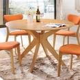 thumbnail image 1 of Pemberley Row Veneered Wood Natural Oak Dining Table Round Minimal Assembly 47.25", 1 of 1