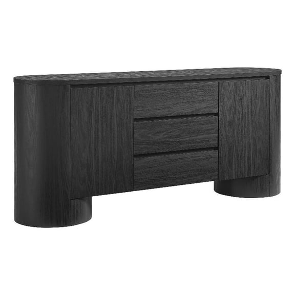 Pemberly Row Contemporary Sideboard Storage Cabinet in Black
