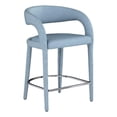 thumbnail image 1 of Pemberly Row Contemporary Soft Light Blue Vegan Leather Stool, 1 of 8