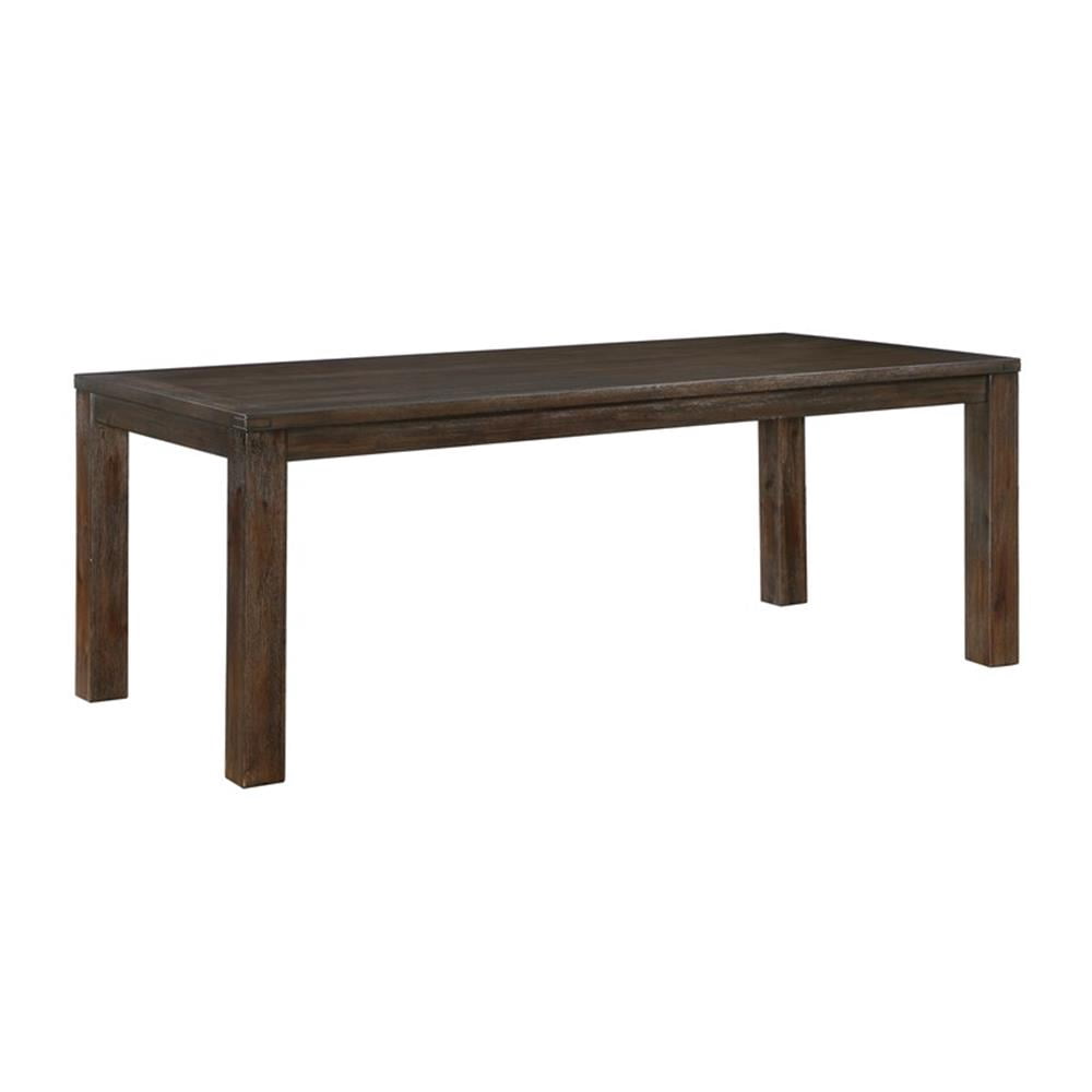 Pemberly Row Contemporary Solid Acacia Wood Dining Table in Dark Brown ...
