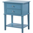 thumbnail image 1 of Pemberly Row Contemporary Solid Wood 2 Drawer Nightstand in Teal, 1 of 7