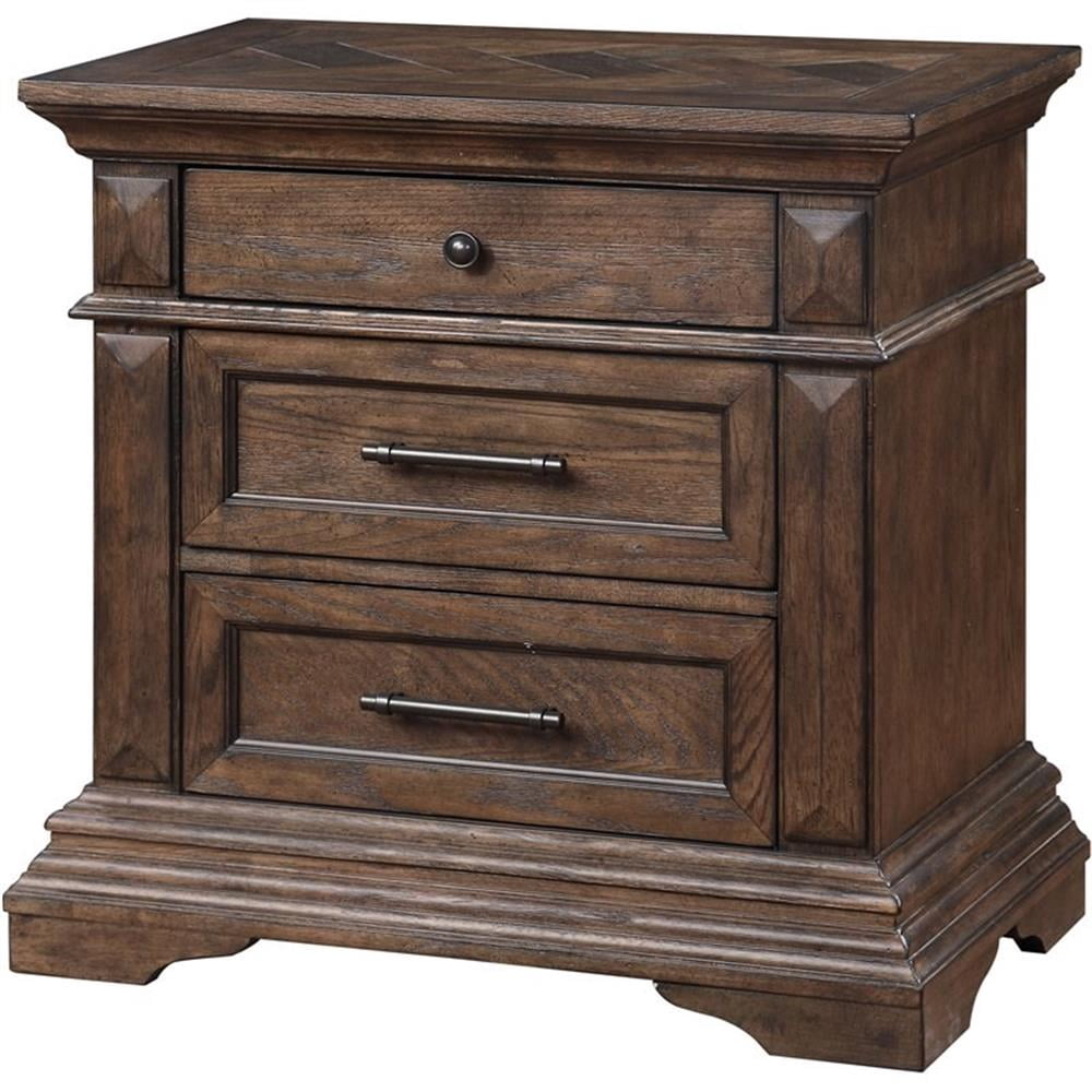 Pemberley Row Solid Wood Walnut Brown Nightstand Rectangular 29"H x 18 ...