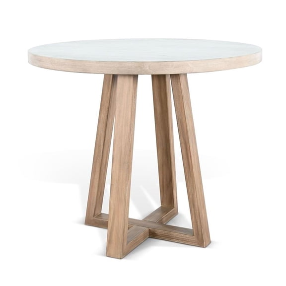 Pemberly Row Contemporary Solid Wood 42" Round Counter Table