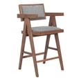 thumbnail image 1 of Pemberly Row Contemporary Solid Wood Counter Stool Gray & Walnut, 1 of 3