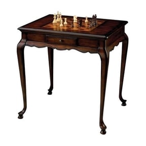 Pemberly Row Contemporary Solid Wood Game Table In Cherry Finish
