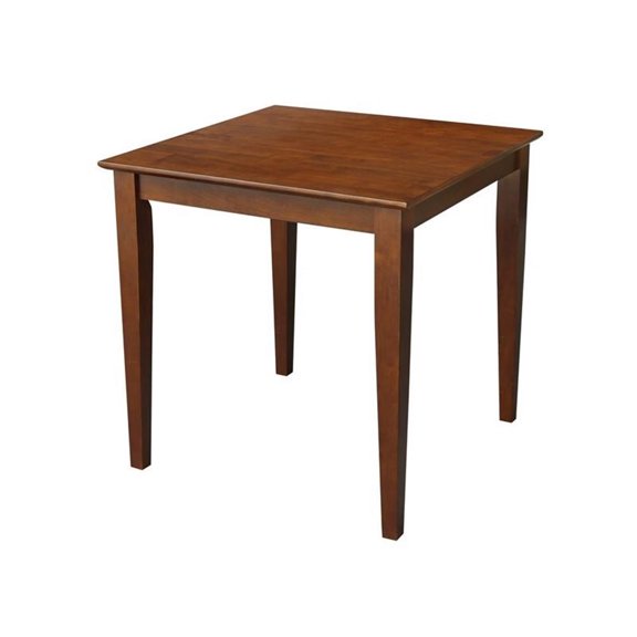 Pemberly Row Contemporary Solid Wood Top Dining Table in Chocolate