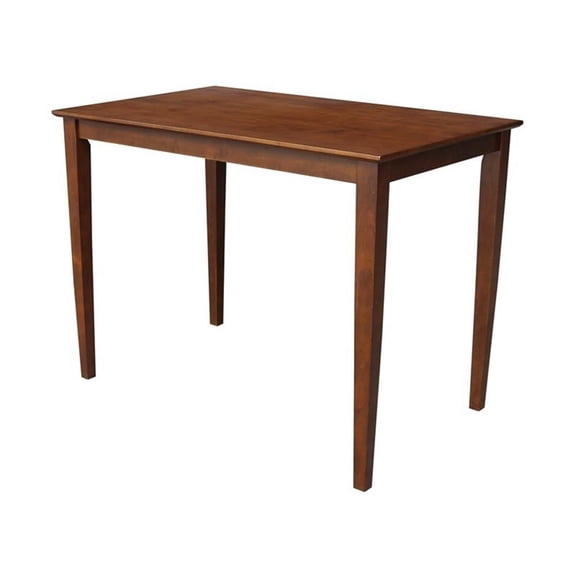 Pemberly Row Contemporary Solid Wood Top Dining Table in Chocolate