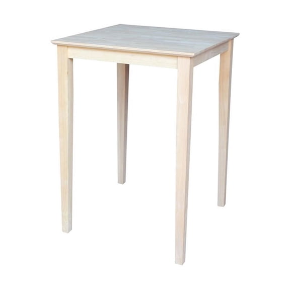 Pemberly Row Contemporary Solid Wood Top Dining Table in Natural White
