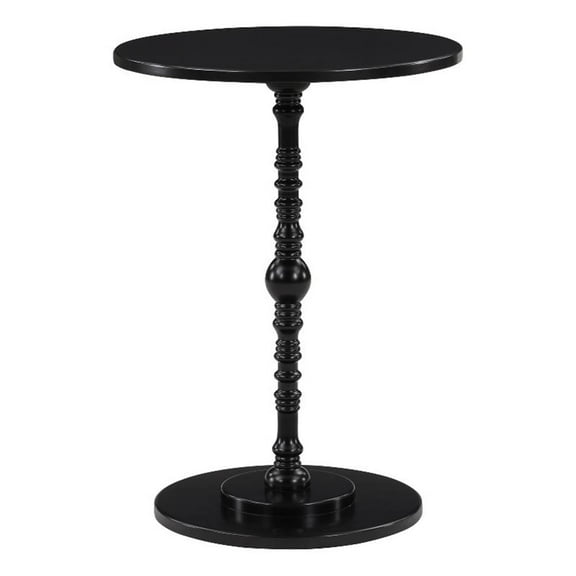 Pemberly Row Contemporary Spindle Table in Black Wood Finish