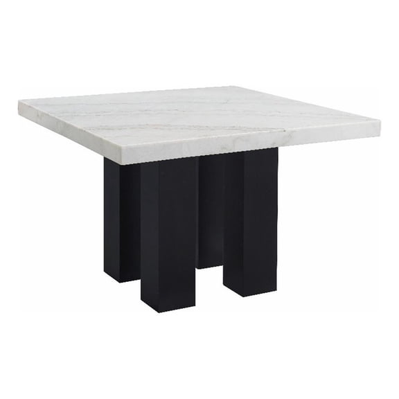 Pemberly Row Contemporary Square 7-piece Counter Set with Blue Chairs