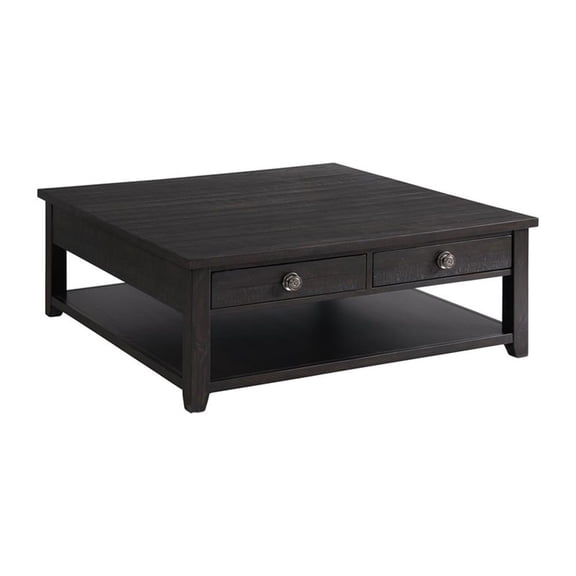Pemberley Row Coffee Table Espresso Square Open Floor Shelf Space Assembled