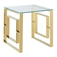 thumbnail image 1 of Pemberly Row Contemporary Stainless Steel/Glass Accent Table in Gold, 1 of 6