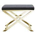 thumbnail image 1 of Pemberly Row Contemporary Stool Velvet Chocolate Fabric & Gold Frame, 1 of 3