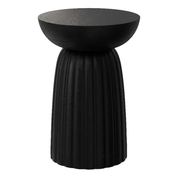 Pemberly Row Contemporary Striped Accent Table in Black Mango Wood