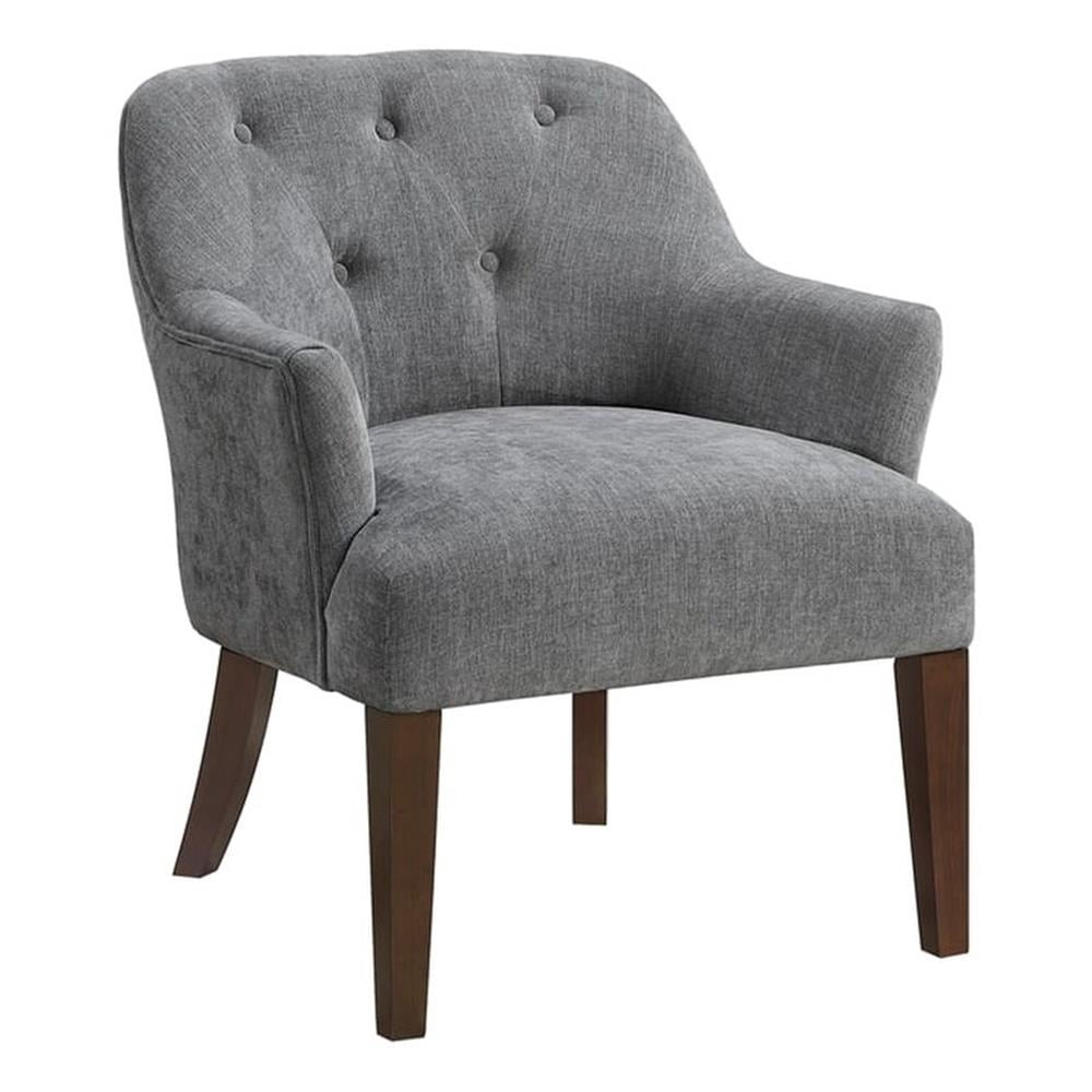 Pemberly Row Contemporary Textured Fabric Accent Chair in Charcoal ...