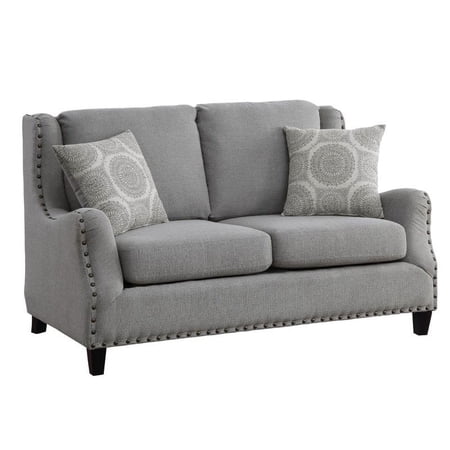Pemberly Row Contemporary Textured Loveseat in Gray