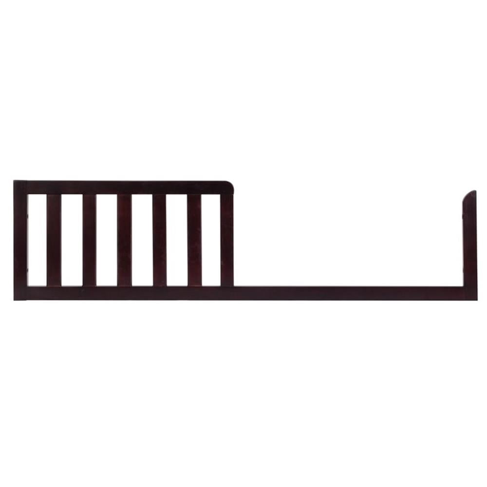 Pemberly Row Contemporary Toddler Bed Guardrail in Espresso Finish
