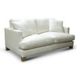 thumbnail image 1 of Pemberly Row Contemporary Top Grain Leather Loveseat in White, 1 of 7