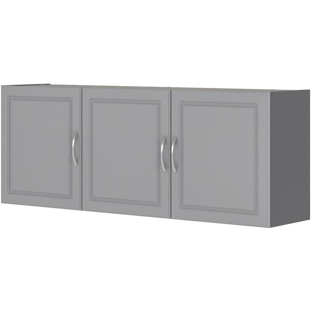 Pemberly Row Contemporary Transitional 54" Wall Cabinet in Gray
