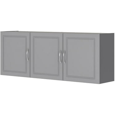 Pemberly Row Contemporary Transitional 54" Wall Cabinet in Gray