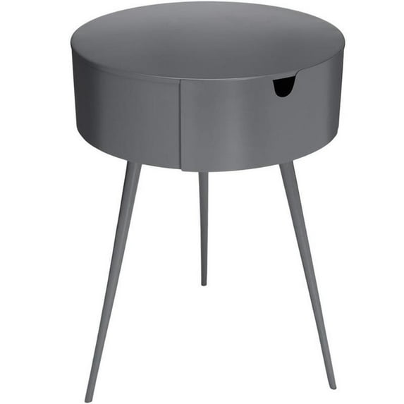 Pemberly Row Contemporary Transitional Gray Metal Nightstand