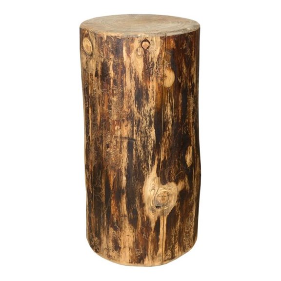 Pemberly Row Contemporary Transitional Wood Cowboy Stump in Brown