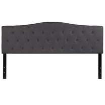 Pemberly Row Contemporary Tufted King Panel Headboard in Dark Gray