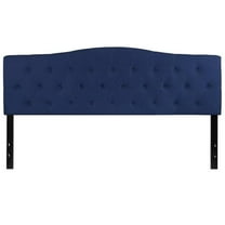 Pemberly Row Contemporary Tufted King Panel Headboard in Navy