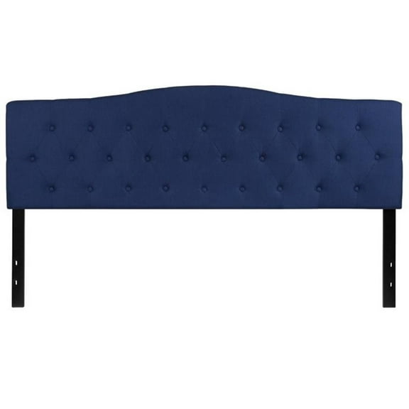 Pemberly Row Contemporary Tufted King Panel Headboard in Navy