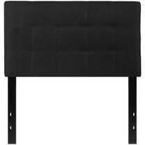 Pemberly Row Contemporary Twin Fabric Panel Headboard in Black