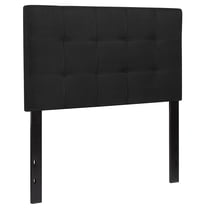 Pemberly Row Contemporary Twin Fabric Panel Headboard in Black