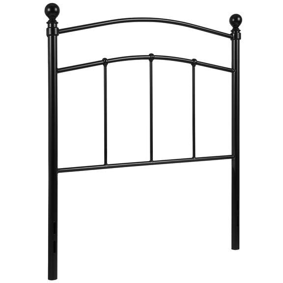 Pemberly Row Contemporary Twin Metal Spindle Headboard in Black