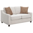 thumbnail image 1 of Pemberly Row Contemporary Upholstered Cushion Back Loveseat Beige, 1 of 9