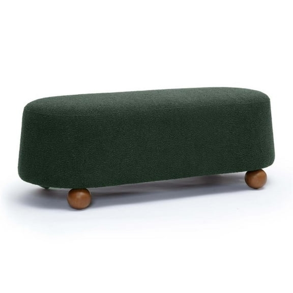 Pemberly Row Contemporary Upholstered Forest Green Boucle Large Ottoman
