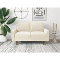 thumbnail image 1 of Pemberly Row Contemporary Velvet Living Room Loveseat in Beige, 1 of 3