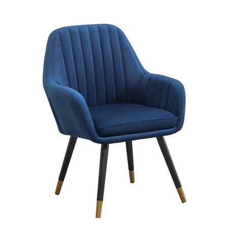 Pemberly Row Contemporary Velvet Upholstered Accent Chair in Blue