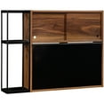 thumbnail image 1 of Pemberly Row Engineered Wood Wall Bar w/Flip-Down Storage in Grand Walnut, 1 of 19