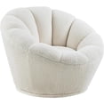 thumbnail image 1 of Pemberly Row Contemporary White Faux Sheepskin Fur Swivel Accent Chair, 1 of 4