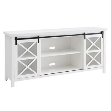 Pemberly Row Contemporary Wood 68" White TV Stand