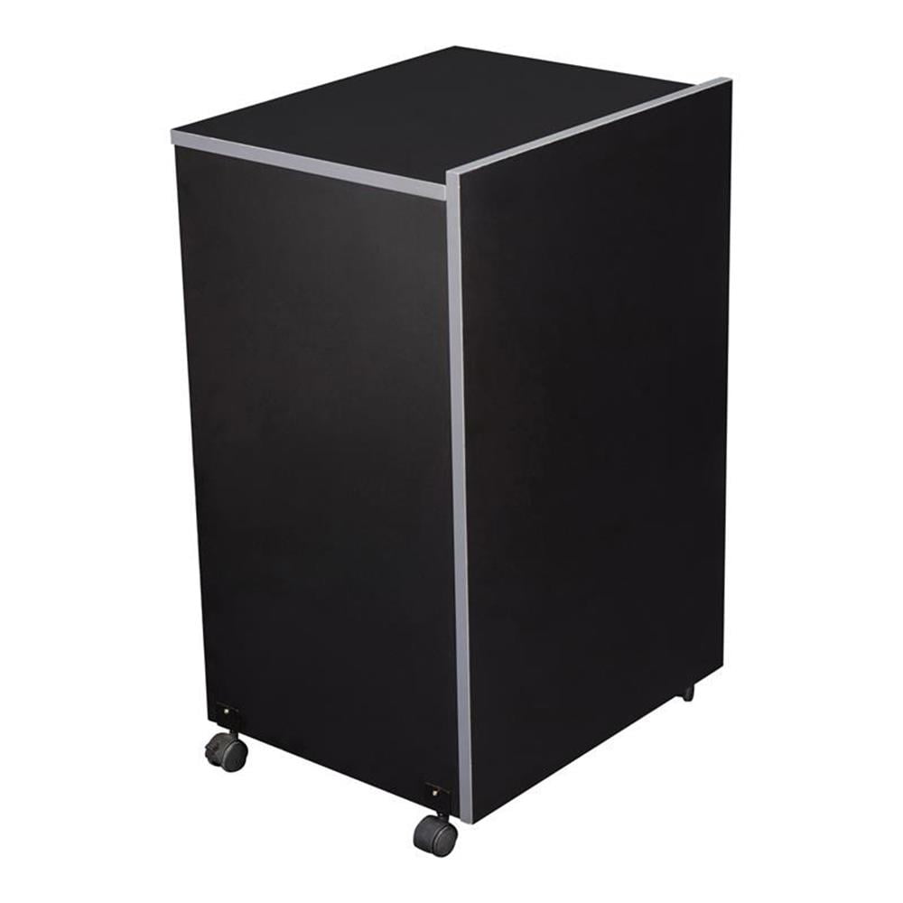 Pemberly Row Contemporary Wood AV Cart/Lectern Base in Black - Walmart.com